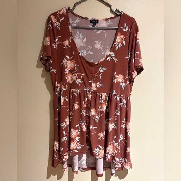 Torrid Studio Knit Scoop Neck Babydoll Top Size 0 (Large/12) - Picture 3 of 8